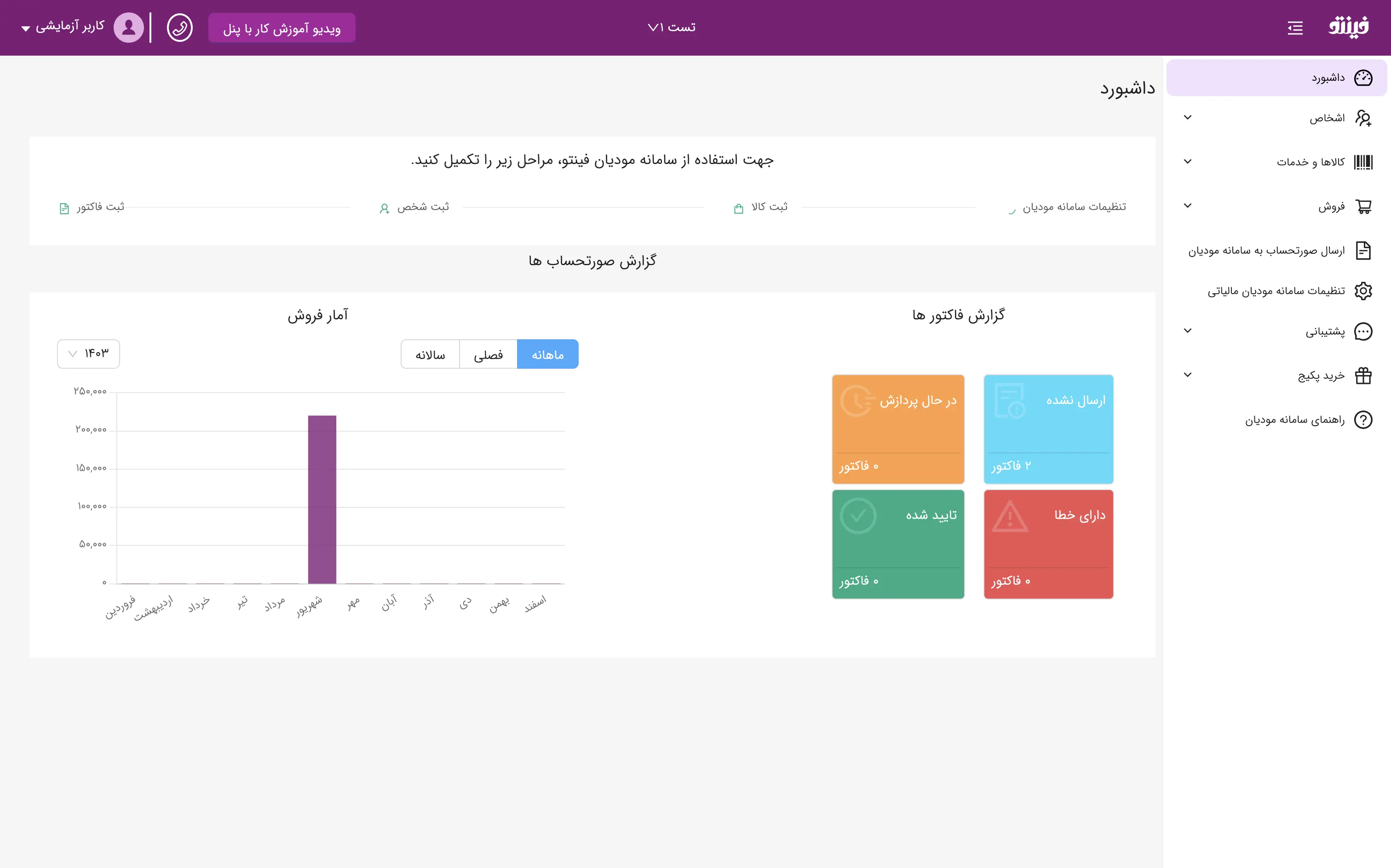 داشبورد حرفه ای